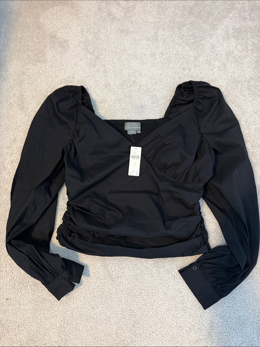 NWT Anthropologie M black blouse